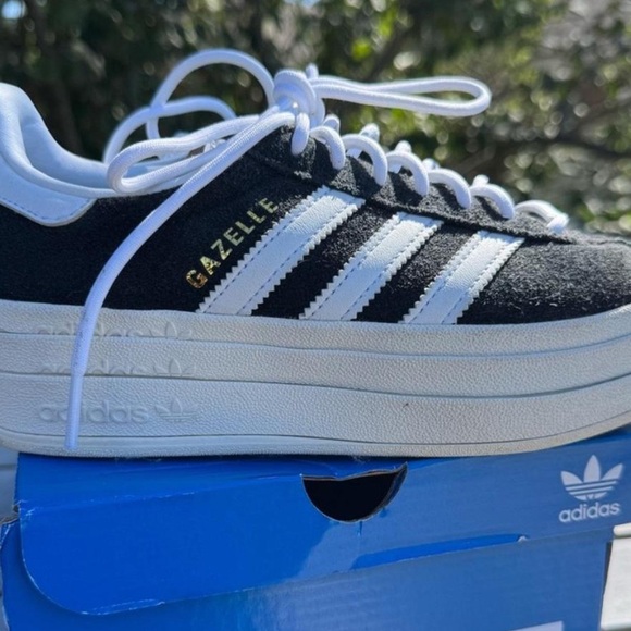 adidas Shoes - Adidas Gazelle BOLD Black and White Platform Size 8.5w/7m